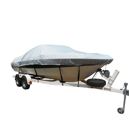 Carver FlexFit PRO Polyester Size 4 Boat Cover fVHull  TriHull Boats IO or OB  Grey 79004