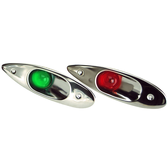 Whitecap Flush Mount LED Sidelights  304 Stainless Steel  Pair S0918LED