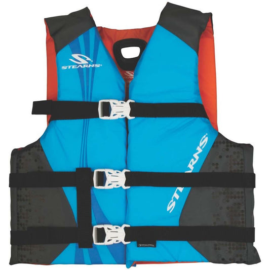 Stearns Antimicrobial Nylon Vest Life Jacket  3050lbs  Blue 2000036885