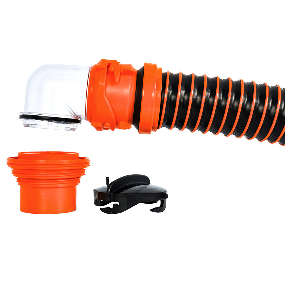 Camco RhinoEXTREME 20 Sewer Hose Kit w4 In 1 Elbow Caps 39867