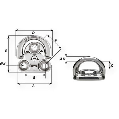 Wichard Folding Pad Eye  Diameter 2564 06606